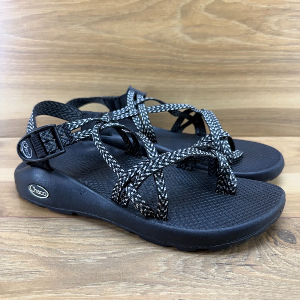 Chaco ZX2 Sport Sandals Womens 9 Black White Trail Outdoor Travel Walking - Picture 2 of 11